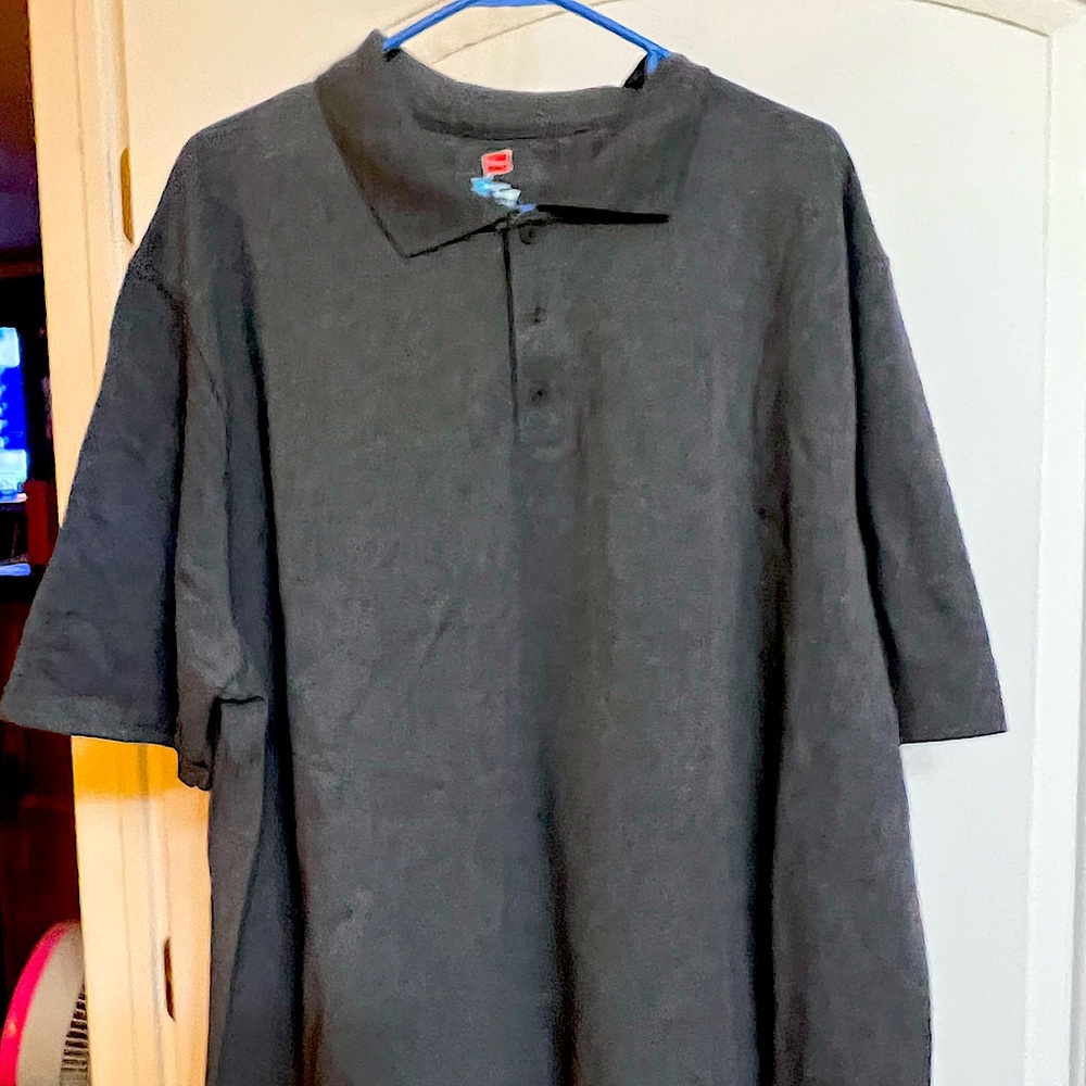 Hanes Heather Grey Polo XLL shirt